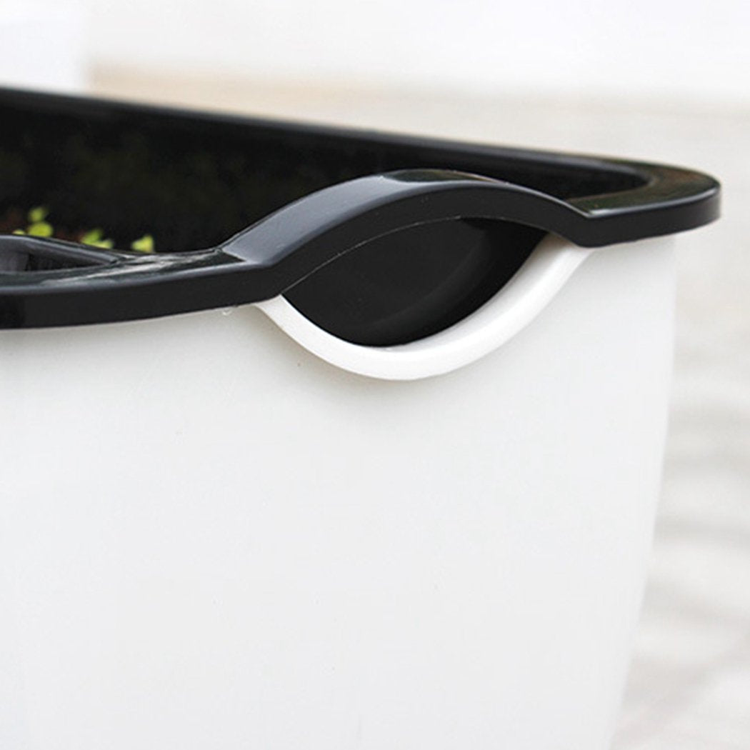 وعاء زراعي ذاتي الري، بنظام طبقتين للزهور مع مؤشر مائي مرئي