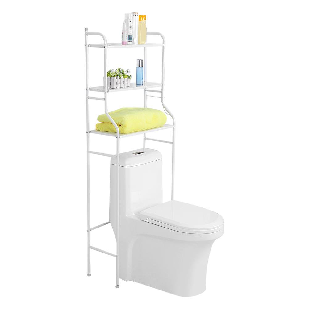 3 Layer Metal Toilet Storage Rack - White
