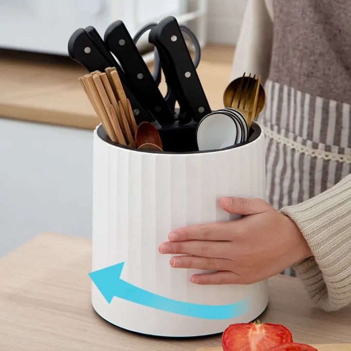 Kitchen Knife & Cutlery Organizer with utensils in it