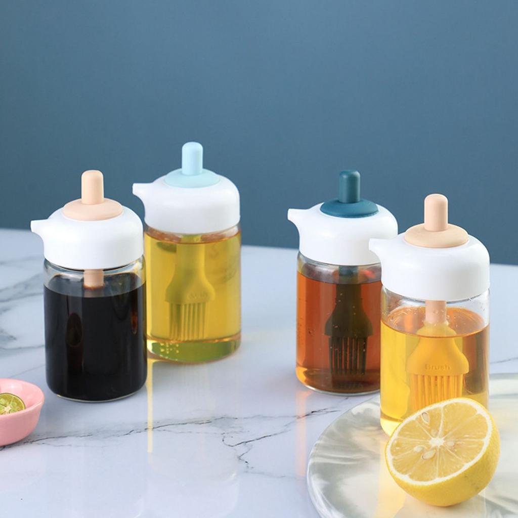 Oil Dispenser Bottle With Silicone Oil Brush, 230Ml