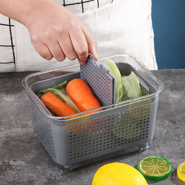 Fresh Vegetable Fruits Drain Storage Organizer