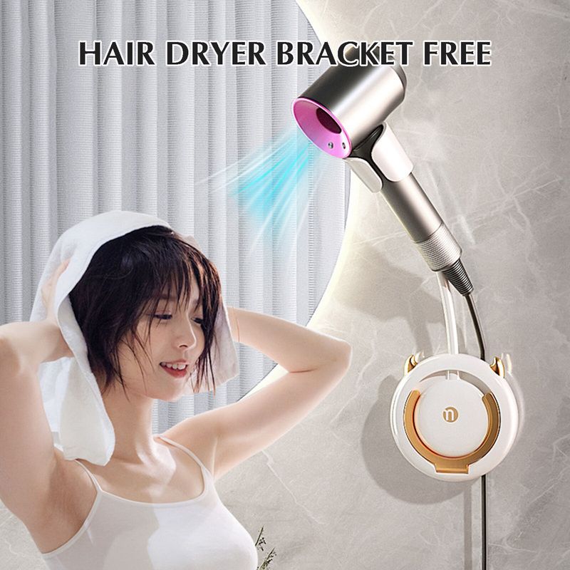 Wall Mount Hands-free Portable Hair Dryer Holder