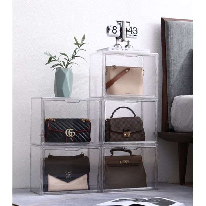 Stackable Luxury Transparent Bag Storage Dustproof Display Box