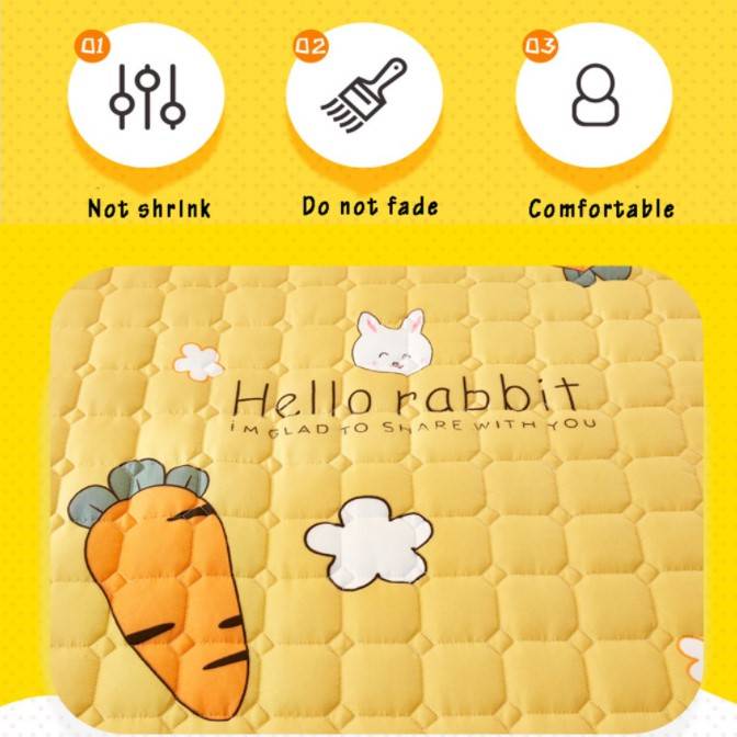 Fitted Size Mattress Bed Sheet with 2 Pillow Case, Printed Waterproof Mattress Protector Bed Sheet