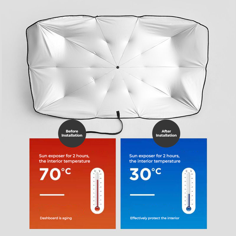 Thermal Insulation Anti-falling Car Sun Shade Foldable Umbrella
