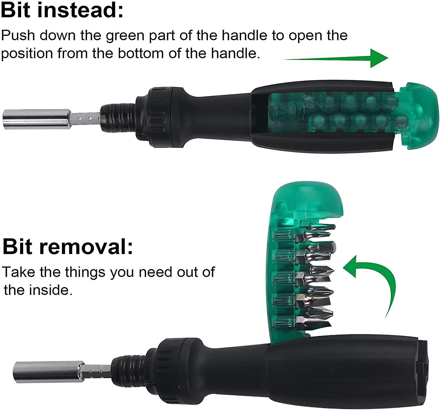 Guidance on how to use the 10-in-1 Ratchet Screwdriver