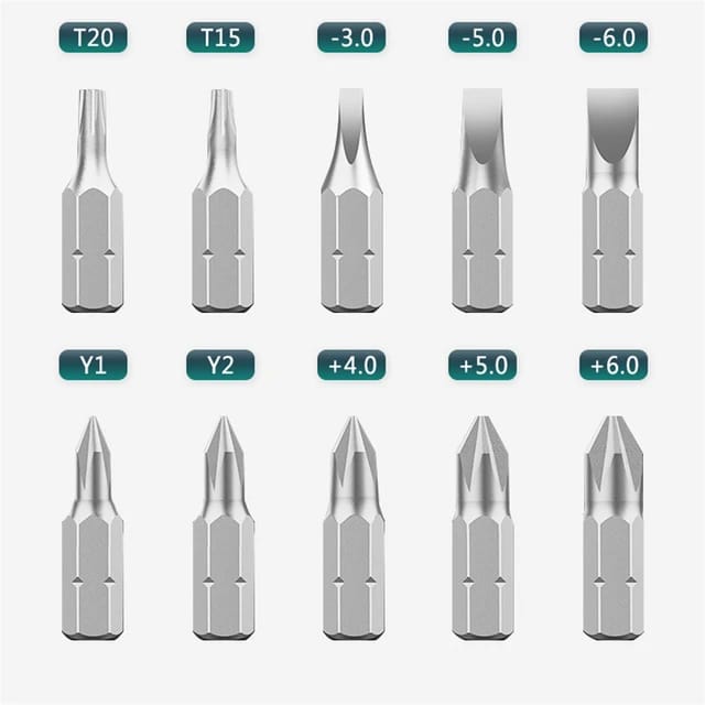 Different size of the 10-in-1 Ratchet Screwdriver  