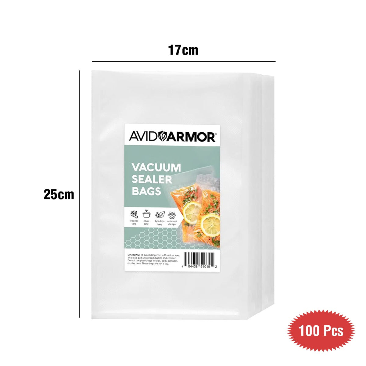 17x 25cm Food Vacuum Sealer Bags .