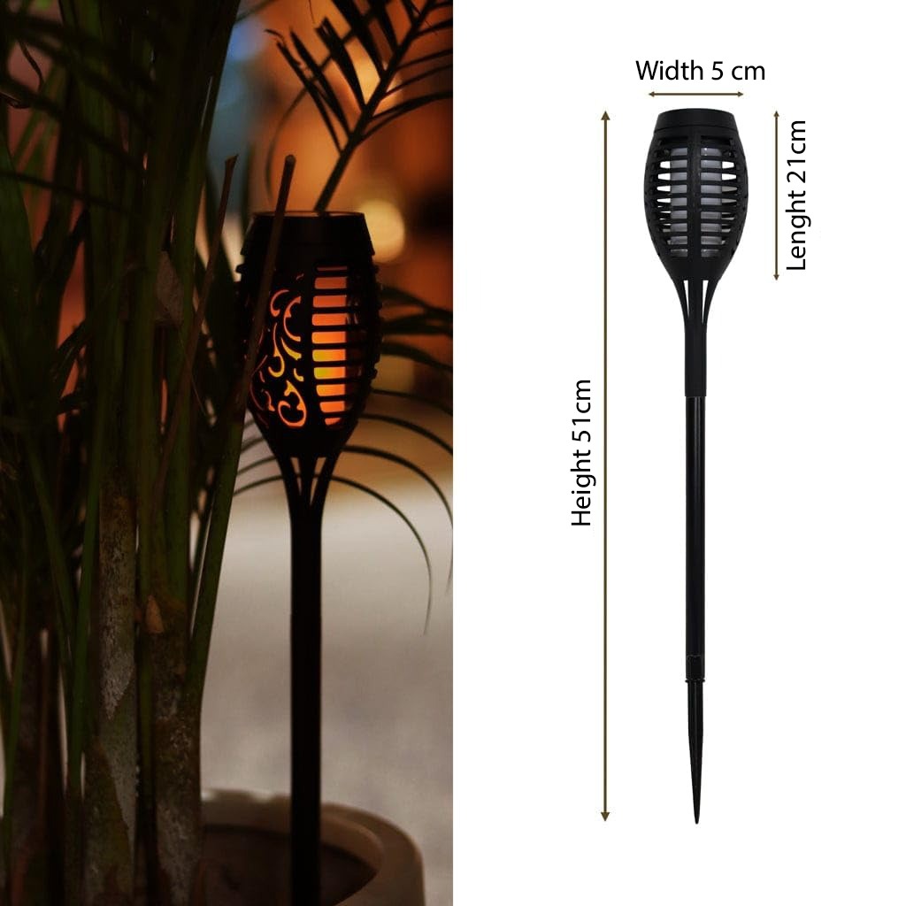 Size Of 12-LED Solar Torch Light.