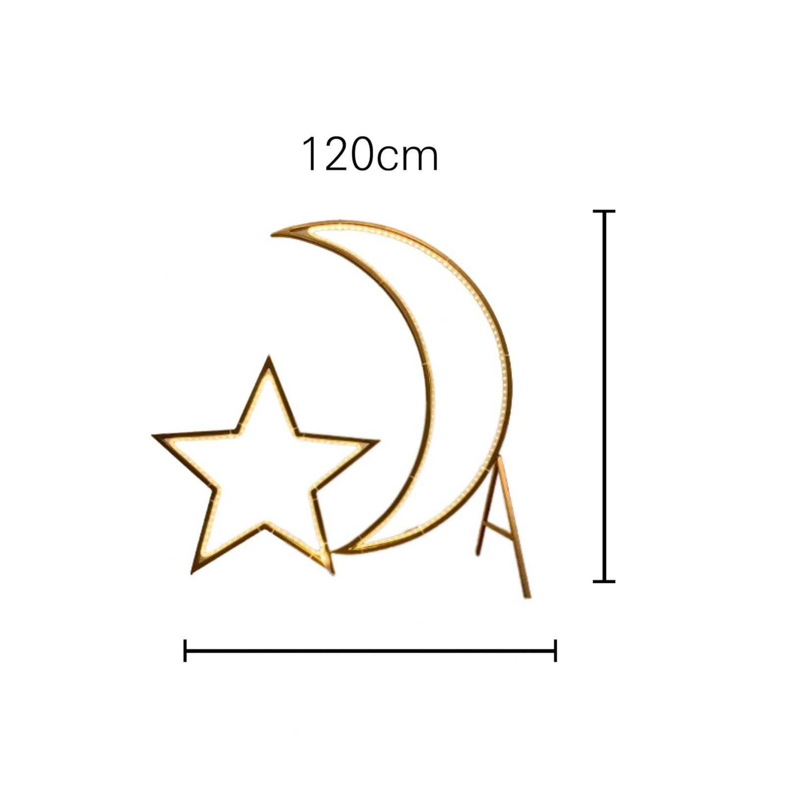 size of star & moon ramadan decor