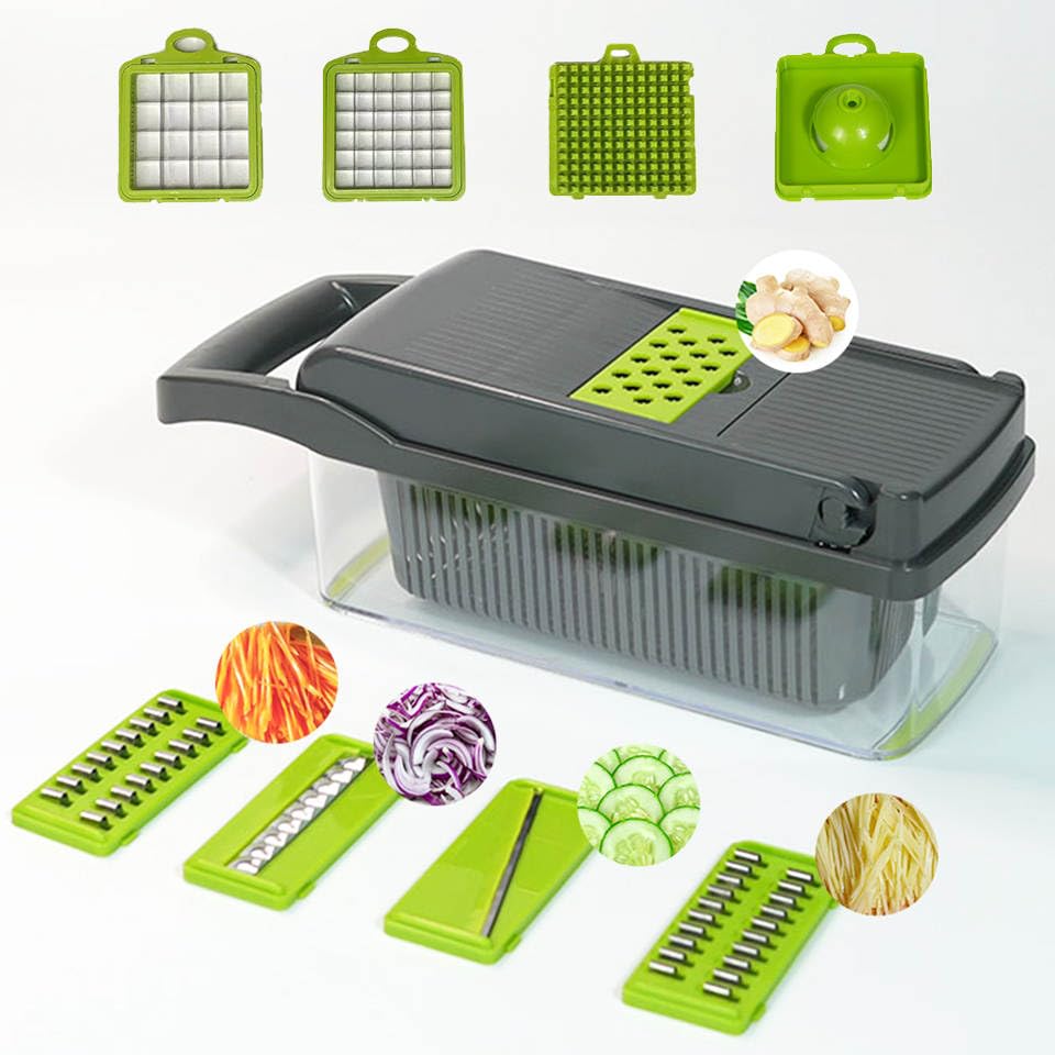 A 14 in 1 Vegetable Fruit Chopper Cutter.