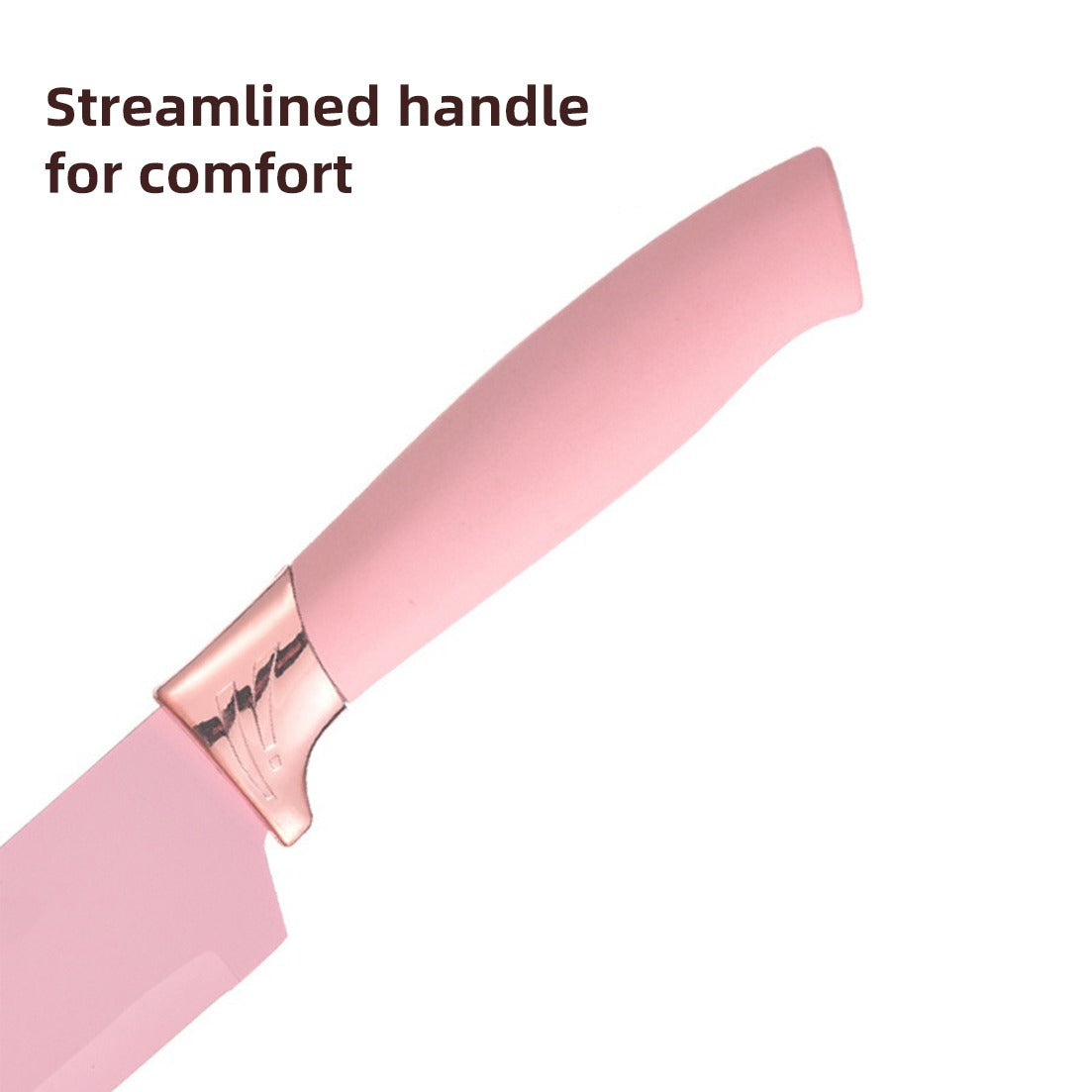 Handle Design of Knife from 18-piece silicone kitchenware set.