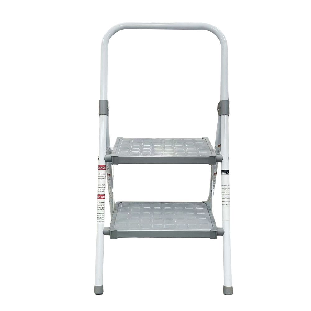 2-Step Folding Step Stool Ladder with Safety Handle & Anti-Slip Steps 2-Step Folding Step Stool Ladder with Safety Handle & Anti-Slip Steps