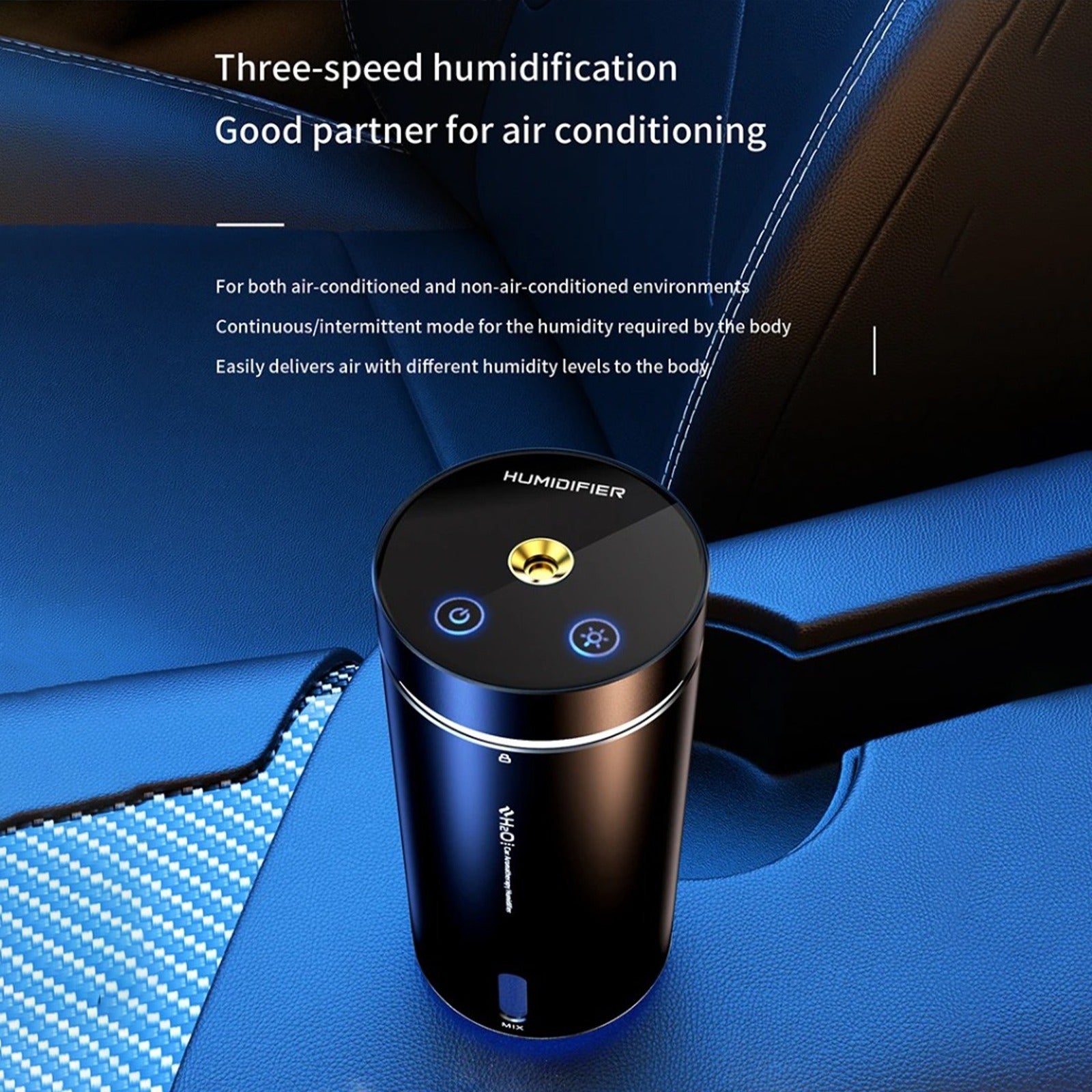 three speed USB car air purifier with humidifier and aromatherapy diffuser for a fresh and healthy driving experience
