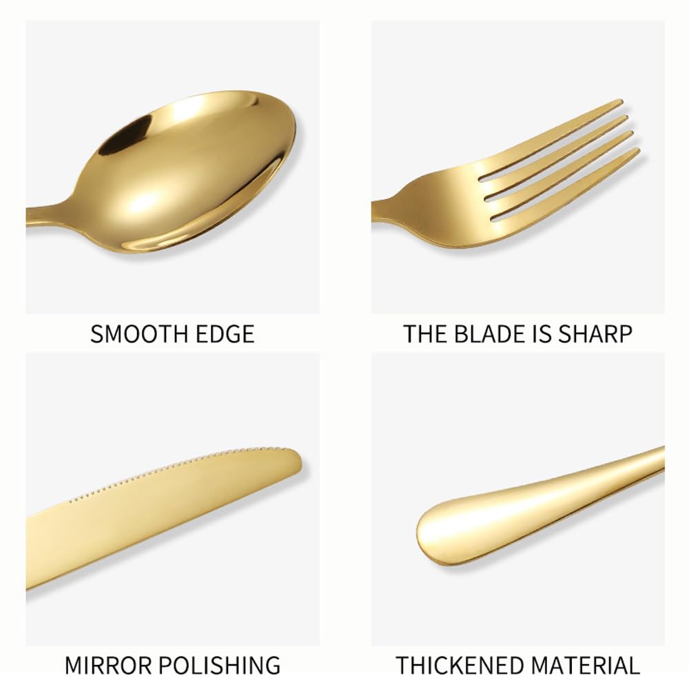 Design Details Of 24 Pcs Ceramic Handle Tableware Cutlery Set.