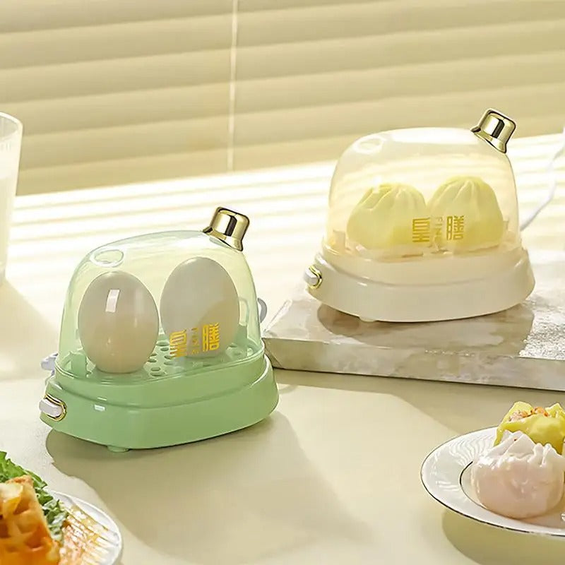 green and cream white Electric Egg Boiler and Steamer 