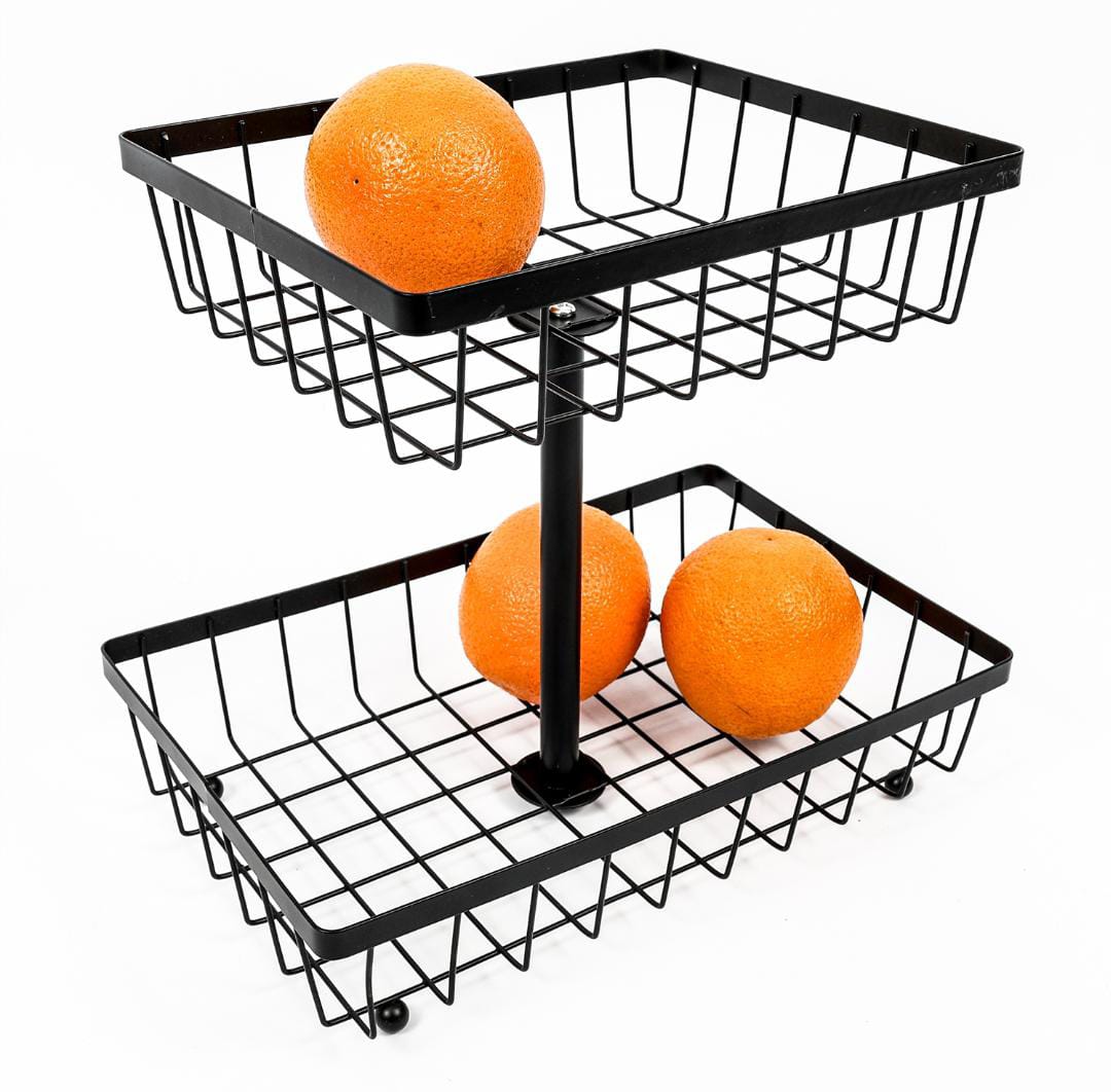 2 Tier Fruit Basket With Fruits.