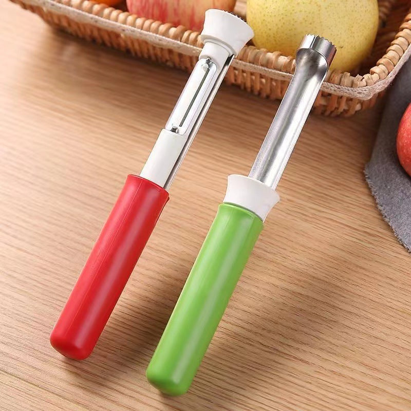 2 in 1 Fruit Peeler Corer, Apple Core Removal Tool, Vegetable Peeler Knife 2 in 1 Fruit Peeler Corer, Apple Core Removal Tool, Vegetable Peeler Knife