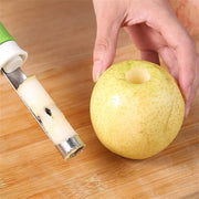 A Person is Peeling Pears Using 2 in 1 Fruit Peeler Corer.