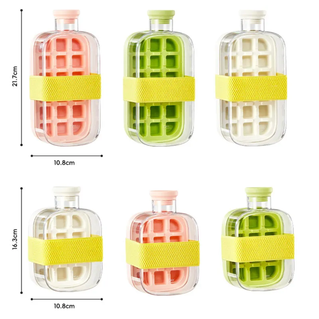 2 in 1 Ice Cube Maker Water Bottle, One- Click Ice Mould Tray with Lid, Bin & Straw 2 in 1 Ice Cube Maker Water Bottle, One- Click Ice Mould Tray with Lid, Bin & Straw