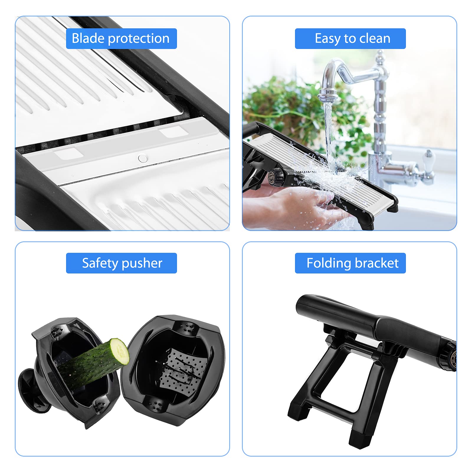 Parts Details of 3-in-1 Adjustable Mandoline Slicer.