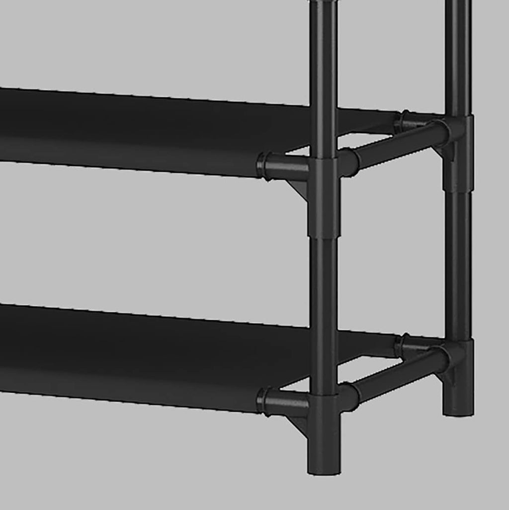 3-in-1 Floor Standing Clothes Rack with Hooks & Storage Shelves, Garment Organizer Stand 3-in-1 Floor Standing Clothes Rack with Hooks & Storage Shelves, Garment Organizer Stand