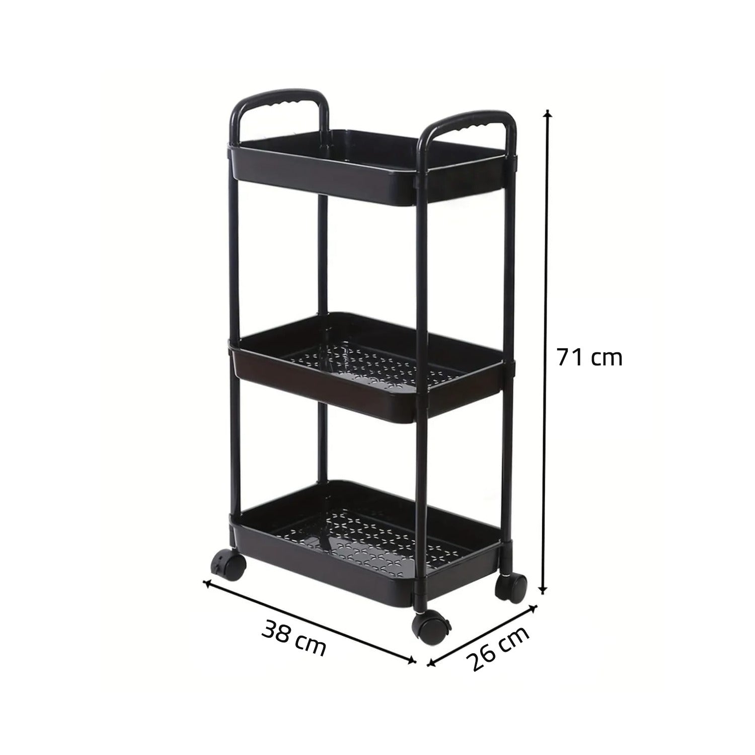 Size Of 3-tier Trolley Cart.