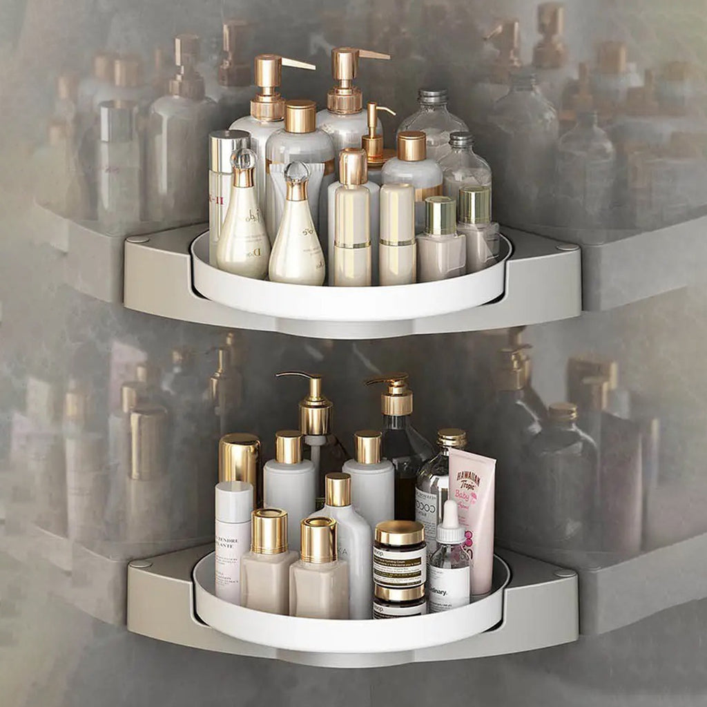 360° Rotatable Washroom and kitchen Corner Rack - Wall-Mounted Bathroo