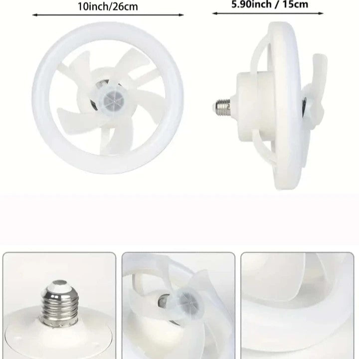 360° Rotation LED Fan Light, 3 Speed Ceiling Fan with Remote Control