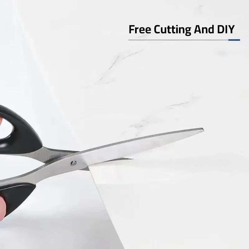 Cutting Of 3D Imitation Marble Pattern Wall Sticker.