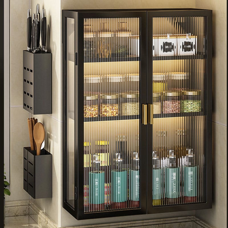 Multi-Purpose Storage Cabinet With Kitchen Spices.