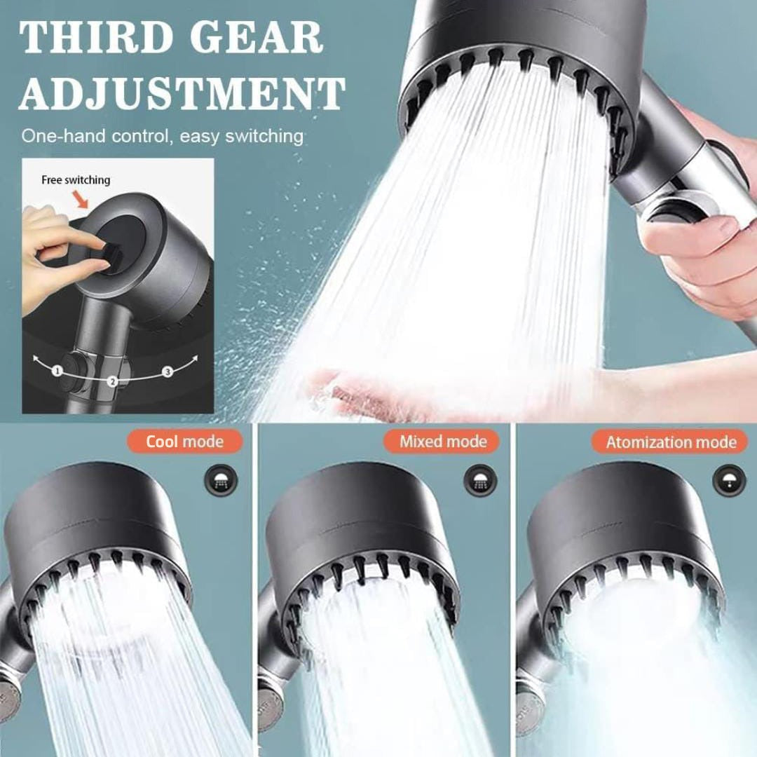 A Person is Holding 3 Modes High Pressure Shower Head.