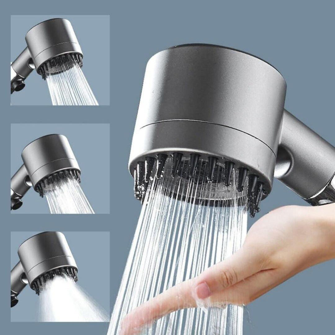 A Person Is Using 3 Modes High Pressure Shower Head.