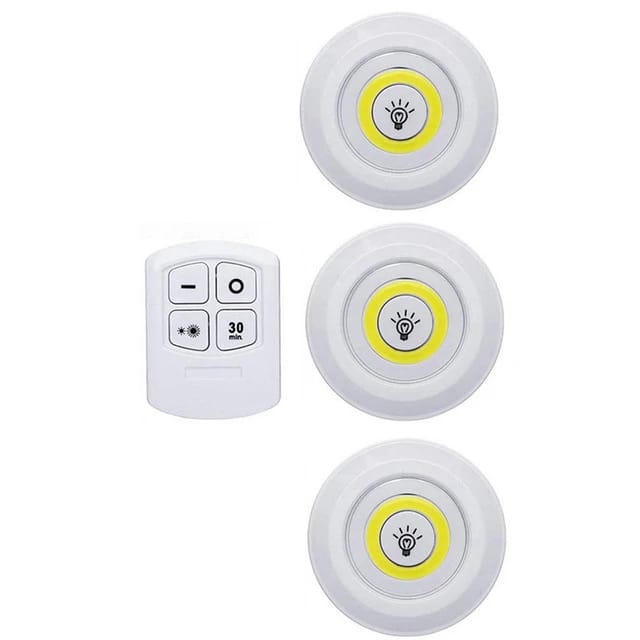 3 Pcs Dimmable LED Under Cabinet Light with Remote Control.