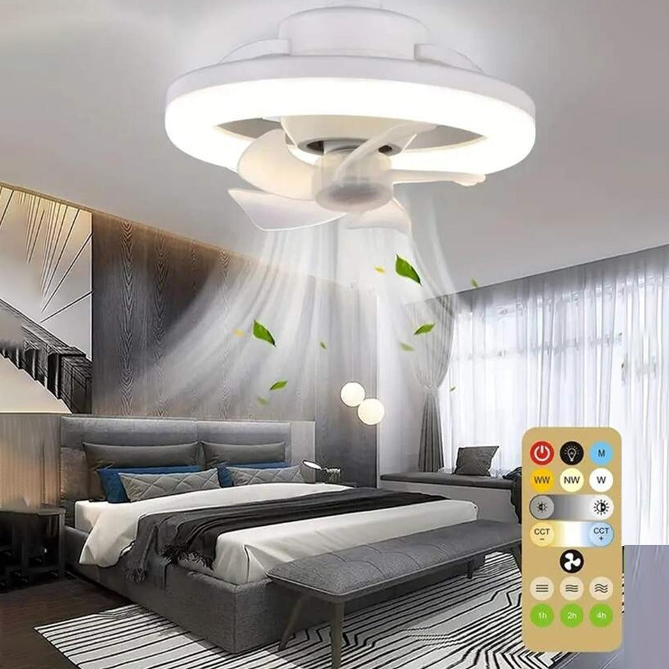 360° Rotation LED Fan Light placed in the bedroom