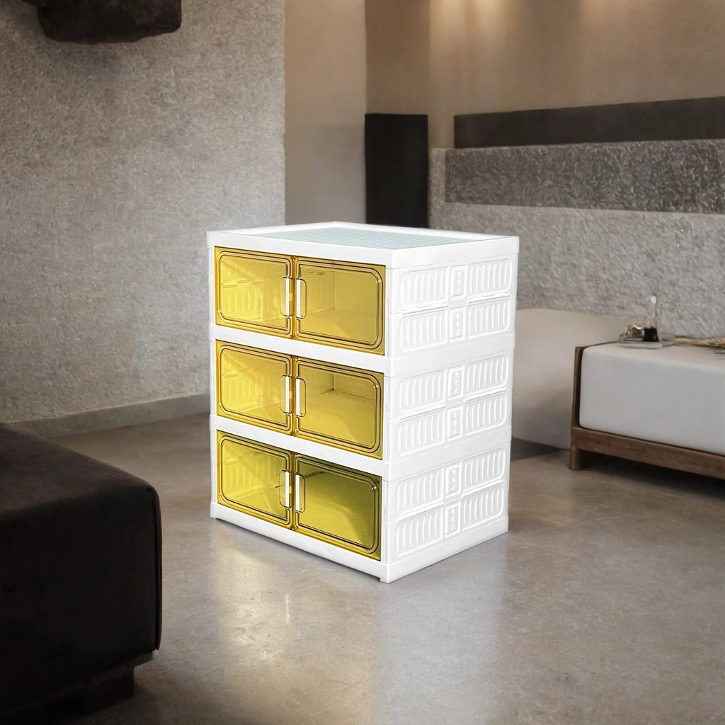 3 Tier Storage Cabinet Bin Placed at Living Area.