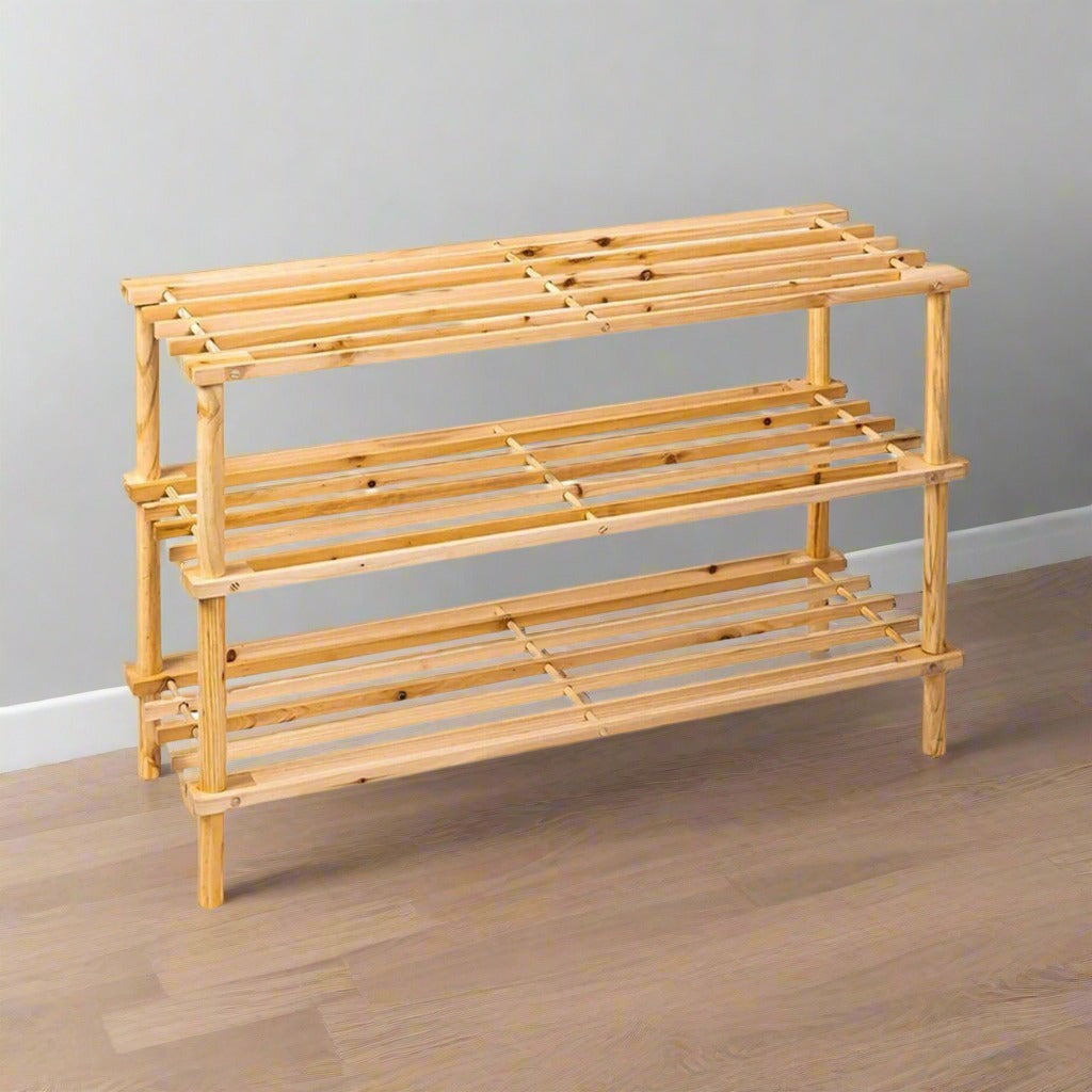 3 Tier Wooden Shoe Rack.