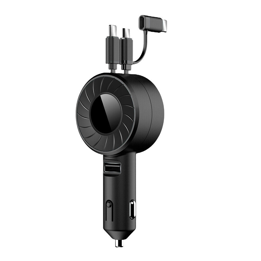 3 in 1 Retractable Cable Multi Charging Car Charger Adapter, Compatible with Most Cell Phones Tablets Universal Use 3 in 1 Retractable Cable Multi Charging Car Charger Adapter, Compatible with Most Cell Phones Tablets Universal Use