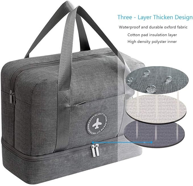 three layer thicken design in Gym Bag with Wet/Dry Separation