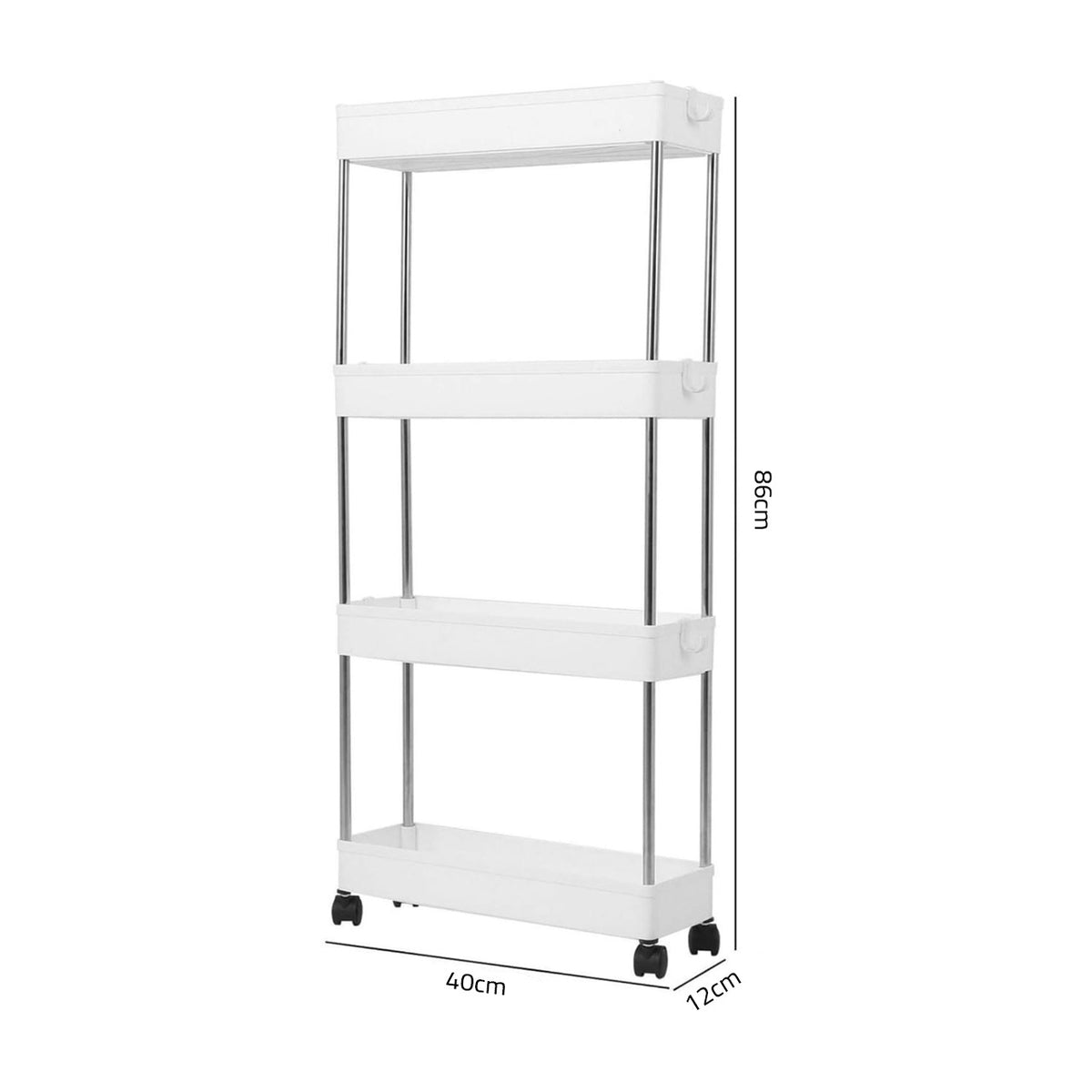 Size Of 4-Tier Kitchen Shelf Trolley Rack.