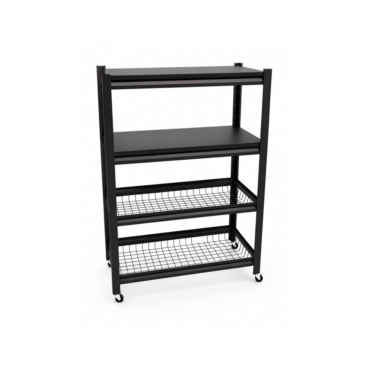 4-Tier Rolling Kitchen Storage Rack on a white background