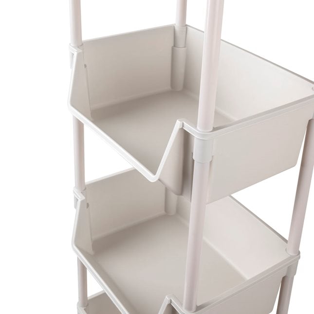 Design details of 4-Tier Rolling Storage Rack Organizer.