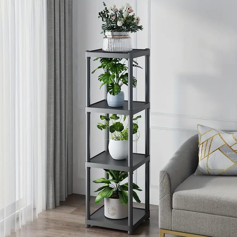 Flower Rack For Home 4- Tier Flower Rack Stand, Floor Mounted Indoor & Outdoor Plant Organi