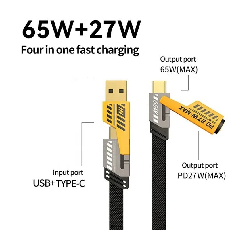 Parts Of 4-in-1 Multipurpose USB Data Cable.