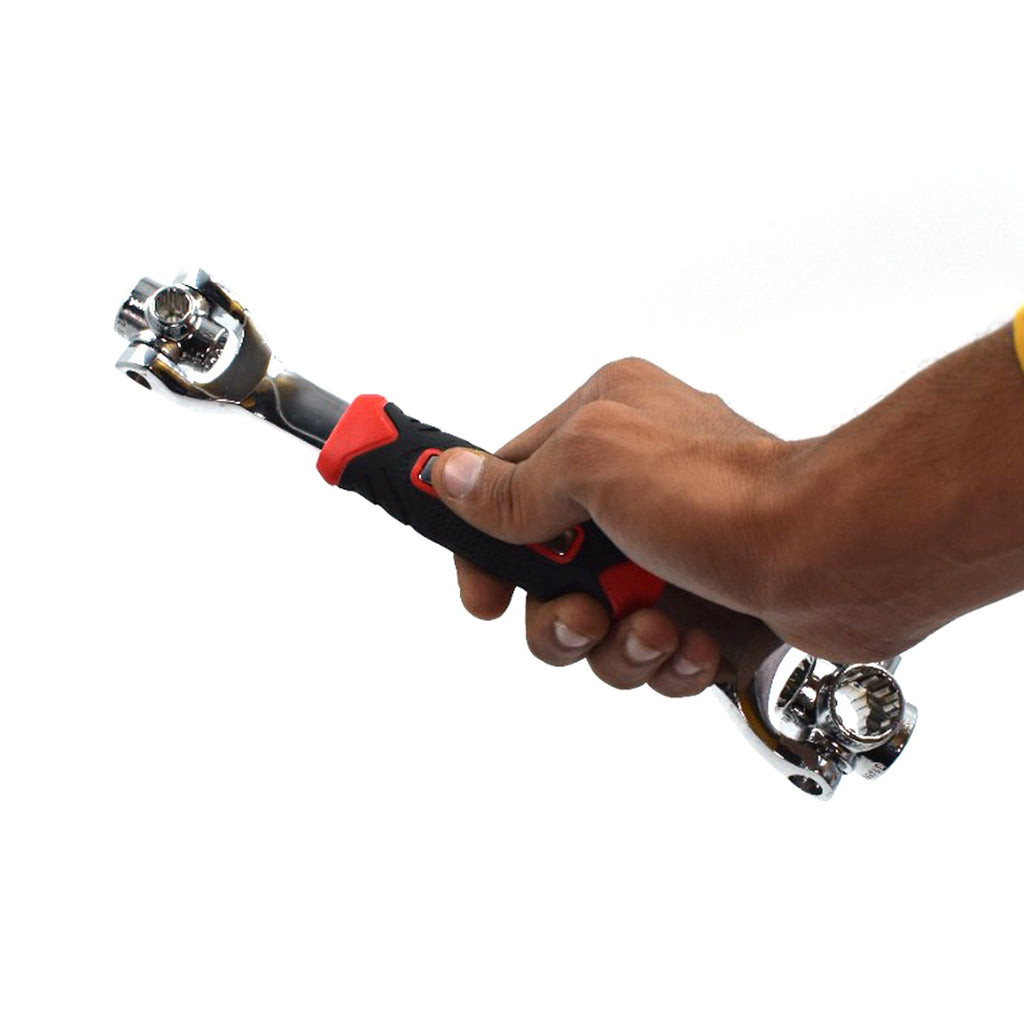 A Person is Holding 48-in-1 Multi-Socket Wrench.