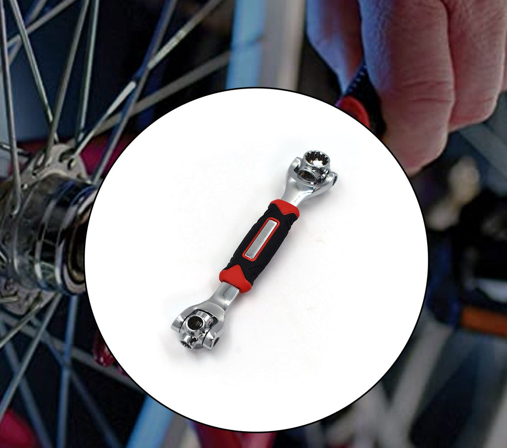 A Person is Holding 48-in-1 Multi-Socket Wrench.
