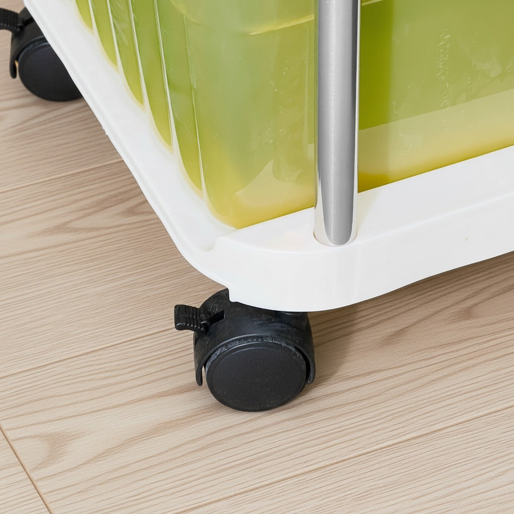 Wheels Of 4 - Tier Rolling Storage Organizer Rack.