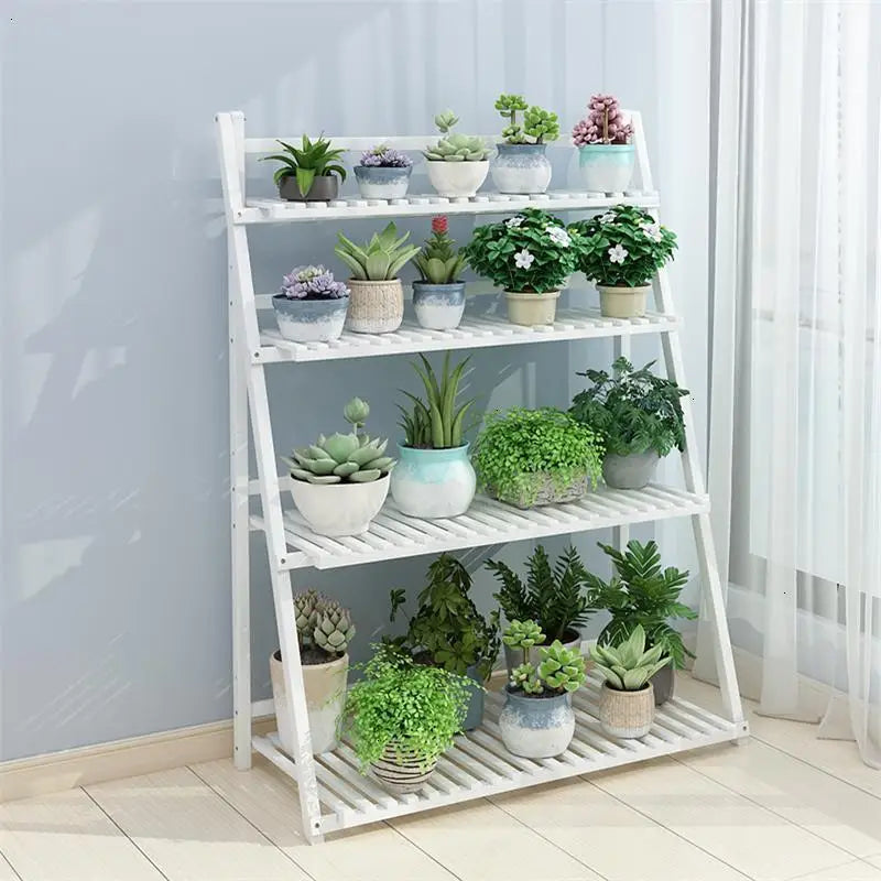 4 Layer Foldable Indoor Wooden Plant Stand, Display Ladder Plant Shelf 4 Layer Foldable Indoor Wooden Plant Stand, Display Ladder Plant Shelf