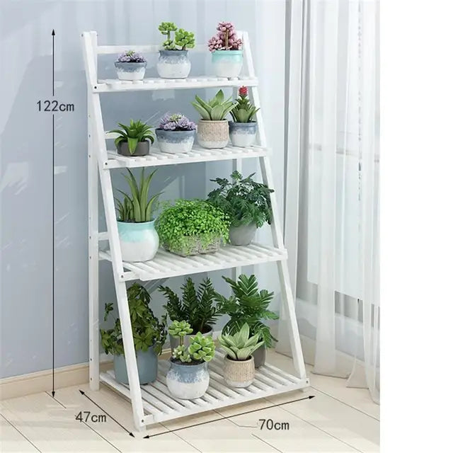 4 Layer Foldable Indoor Wooden Plant Stand, Display Ladder Plant Shelf 4 Layer Foldable Indoor Wooden Plant Stand, Display Ladder Plant Shelf