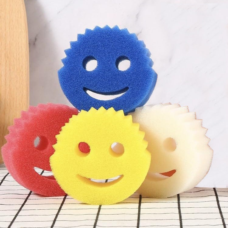 Smiley Face Kitchen Scrubber, Soft Deep Cleaning Wipe,3 Pcs Dish Washing Sponge For Kitchen Smiley Face Kitchen Scrubber, Soft Deep Cleaning Wipe,3 Pcs Dish Washing Sponge For Kitchen